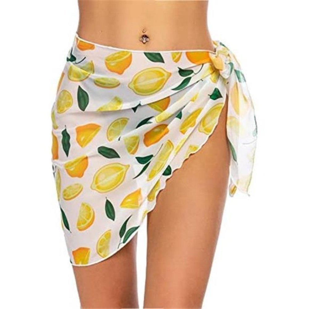 WOMEN'S Short Sarongs Beach Wrap Sheer Bikini Wraps Chiffon Cover Ups Pat8
